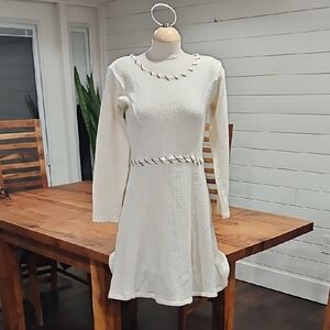 Elegant Cream Knit Dress